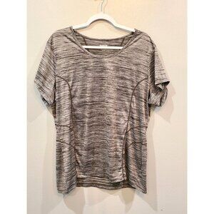 Reeboks Shirt Women's 1X Grey Active Short Sleeve Athleisure Workout Gym Running